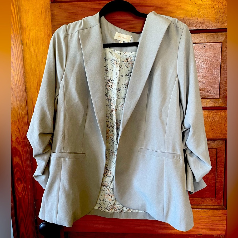 Skies are Blue - Gray Blazer XL